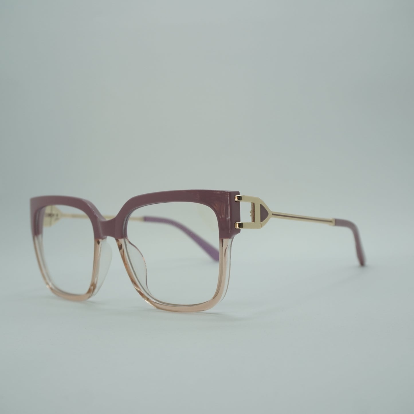 Montura Mujer Cuadrada - Dorada+ lente formulado.