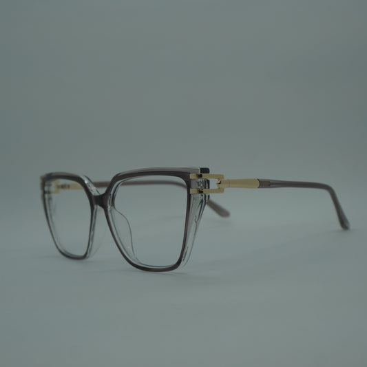 Montura Mujer - Traslucida metalica+ lente formulado.