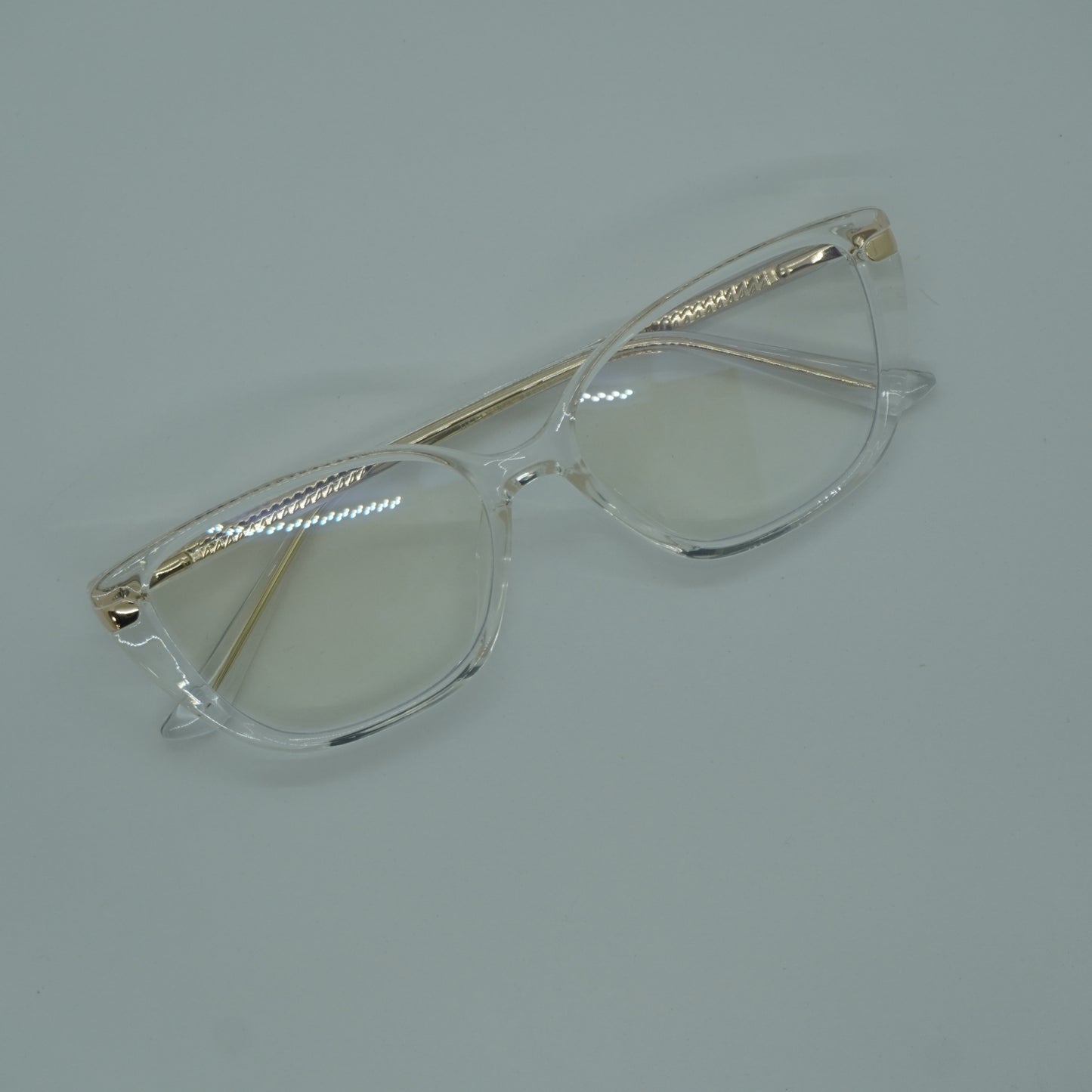 Montura Mujer - Transparente Metalica+ lente formulado.