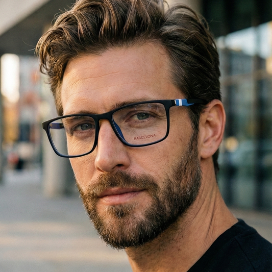 Montura Azul/Negra - Estilo Cuadrado Clásico